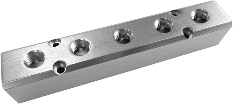 beduan 5 Way 7 Port 1/2"NPT Input Port 1/4"NPT Output Port Aluminum Air Hose Inline Manifold Block Splitter,Pneumatic Air Compressor Manifold Fitting - Image 1